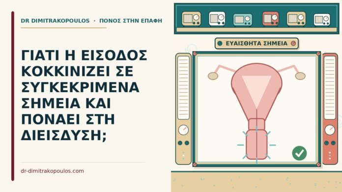 ΓΙΑΤΙ Η ΕΙΣΟΔΟΣ ΚΟΚΚΙΝΙΖΕΙ ΣΕ ΣΥΓΚΕΚΡΙΜΕΝΑ ΣΗΜΕΙΑ ΚΑΙ ΠΟΝΑΕΙ ΣΤΗ ΔΙΕΙΣΔΥΣΗ; κοκκινίζει σε συγκεκριμένα σημεία