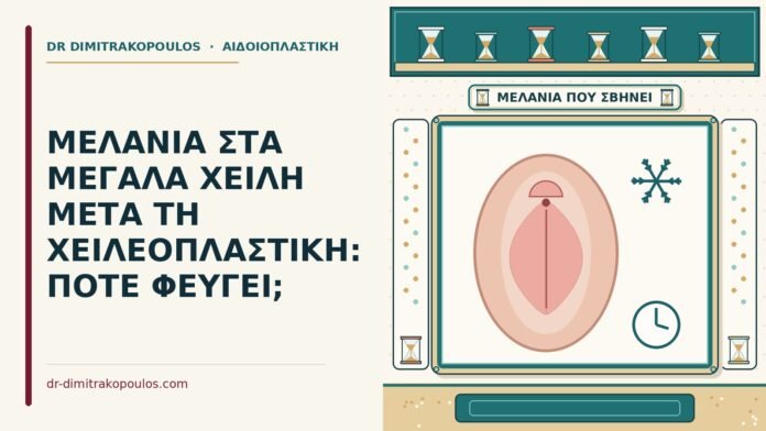 ΜΕΛΑΝΙΑ ΣΤΑ ΜΕΓΑΛΑ ΧΕΙΛΗ ΜΕΤΑ ΤΗ ΧΕΙΛΕΟΠΛΑΣΤΙΚΗ: ΠΟΤΕ ΦΕΥΓΕΙ; μελανιά στα μεγάλα χείλη