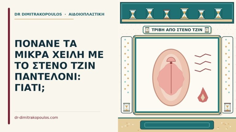 πόνος στα μικρά χείλη από το τζιν