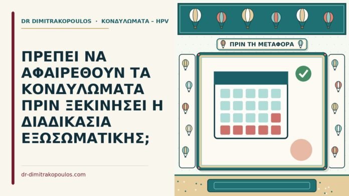 κονδυλώματα πριν την εξωσωματική