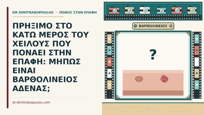 πρήξιμο στο κάτω μέρος του χείλους