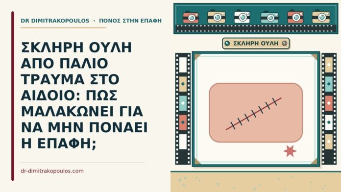 ΣΚΛΗΡΗ ΟΥΛΗ ΑΠΟ ΠΑΛΙΟ ΤΡΑΥΜΑ ΣΤΟ ΑΙΔΟΙΟ: ΠΩΣ ΜΑΛΑΚΩΝΕΙ ΓΙΑ ΝΑ ΜΗΝ ΠΟΝΑΕΙ Η ΕΠΑΦΗ; σκληρή ουλή από παλιό τραύμα