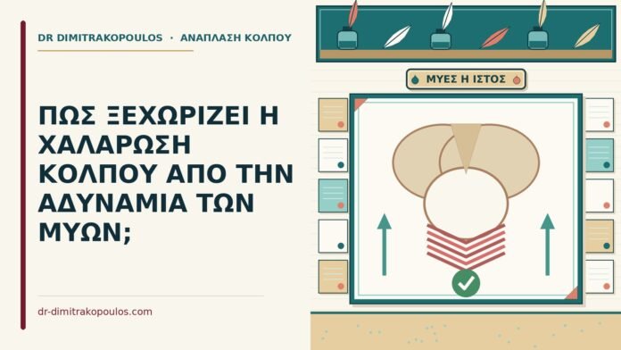 ΠΩΣ ΞΕΧΩΡΙΖΕΙ Η ΧΑΛΑΡΩΣΗ ΚΟΛΠΟΥ ΑΠΟ ΤΗΝ ΑΔΥΝΑΜΙΑ ΤΩΝ ΜΥΩΝ; χαλάρωση κόλπου ξεχωρίζει από την αδυναμία των μυών