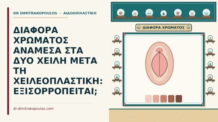 διαφορά χρώματος στα χείλη