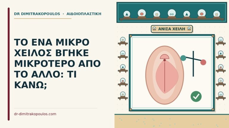 ένα μικρό χείλος μικρότερο από το άλλο