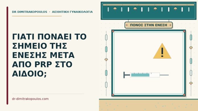 ΓΙΑΤΙ ΠΟΝΑΕΙ ΤΟ ΣΗΜΕΙΟ ΤΗΣ ΕΝΕΣΗΣ ΜΕΤΑ ΑΠΟ PRP ΣΤΟ ΑΙΔΟΙΟ; πόνος στο σημείο της ένεσης