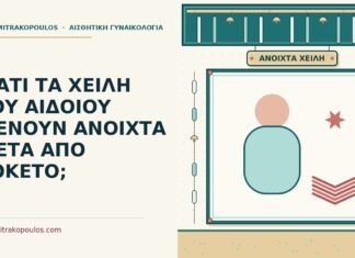 χείλη του αιδοίου ανοιχτά μετά από τοκετό