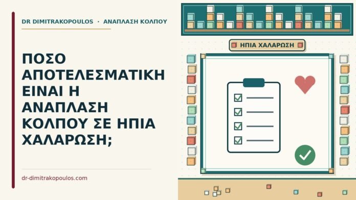 ΠΟΣΟ ΑΠΟΤΕΛΕΣΜΑΤΙΚΗ ΕΙΝΑΙ Η ΑΝΑΠΛΑΣΗ ΚΟΛΠΟΥ ΣΕ ΗΠΙΑ ΧΑΛΑΡΩΣΗ; ανάπλαση κόλπου σε ήπια χαλάρωση