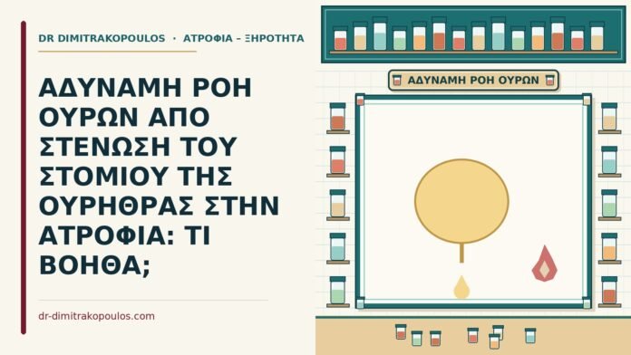 ΑΔΥΝΑΜΗ ΡΟΗ ΟΥΡΩΝ ΑΠΟ ΣΤΕΝΩΣΗ ΤΟΥ ΣΤΟΜΙΟΥ ΤΗΣ ΟΥΡΗΘΡΑΣ ΣΤΗΝ ΑΤΡΟΦΙΑ: ΤΙ ΒΟΗΘΑ; στένωση του στομίου της ουρήθρας