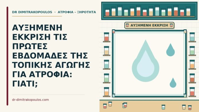 ΑΥΞΗΜΕΝΗ ΕΚΚΡΙΣΗ ΤΙΣ ΠΡΩΤΕΣ ΕΒΔΟΜΑΔΕΣ ΤΗΣ ΤΟΠΙΚΗΣ ΑΓΩΓΗΣ ΓΙΑ ΑΤΡΟΦΙΑ: ΓΙΑΤΙ; αυξημένη έκκριση στην τοπική αγωγή για ατροφία