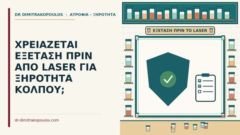 εξέταση πριν από laser για ξηρότητα
