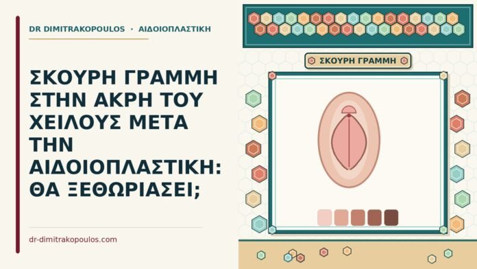 ΣΚΟΥΡΗ ΓΡΑΜΜΗ ΣΤΗΝ ΑΚΡΗ ΤΟΥ ΧΕΙΛΟΥΣ ΜΕΤΑ ΤΗΝ ΑΙΔΟΙΟΠΛΑΣΤΙΚΗ: ΘΑ ΞΕΘΩΡΙΑΣΕΙ; σκούρη γραμμή στην άκρη του χείλους