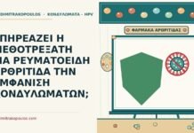 ΕΠΗΡΕΑΖΕΙ Η ΜΕΘΟΤΡΕΞΑΤΗ ΓΙΑ ΡΕΥΜΑΤΟΕΙΔΗ ΑΡΘΡΙΤΙΔΑ ΤΗΝ ΕΜΦΑΝΙΣΗ ΚΟΝΔΥΛΩΜΑΤΩΝ; μεθοτρεξάτη
