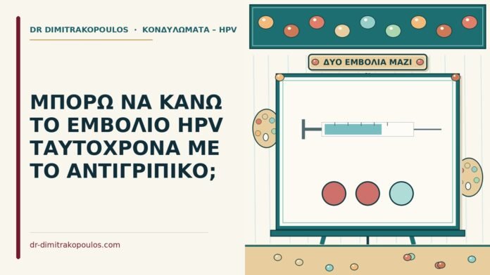 ΜΠΟΡΩ ΝΑ ΚΑΝΩ ΤΟ ΕΜΒΟΛΙΟ HPV ΤΑΥΤΟΧΡΟΝΑ ΜΕ ΤΟ ΑΝΤΙΓΡΙΠΙΚΟ; αντιγριπικό