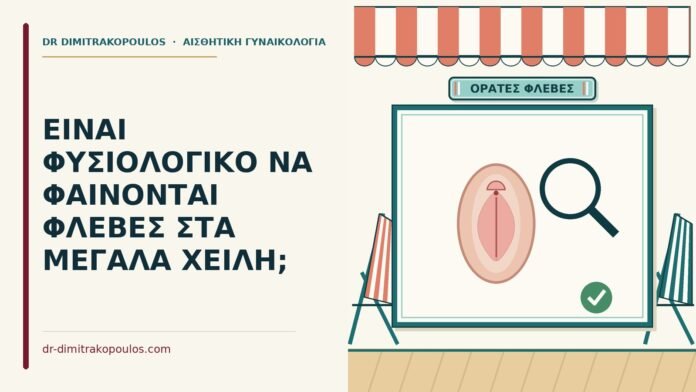 φλέβες στα μεγάλα χείλη