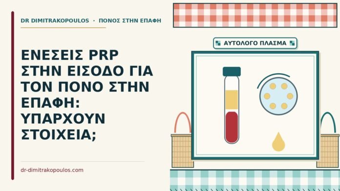 ΕΝΕΣΕΙΣ PRP ΣΤΗΝ ΕΙΣΟΔΟ ΓΙΑ ΤΟΝ ΠΟΝΟ ΣΤΗΝ ΕΠΑΦΗ: ΥΠΑΡΧΟΥΝ ΣΤΟΙΧΕΙΑ; PRP