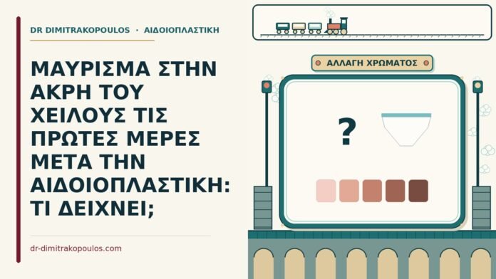 ΜΑΥΡΙΣΜΑ ΣΤΗΝ ΑΚΡΗ ΤΟΥ ΧΕΙΛΟΥΣ ΤΙΣ ΠΡΩΤΕΣ ΜΕΡΕΣ ΜΕΤΑ ΤΗΝ ΑΙΔΟΙΟΠΛΑΣΤΙΚΗ: ΤΙ ΔΕΙΧΝΕΙ; μαύρισμα στην άκρη του χείλους