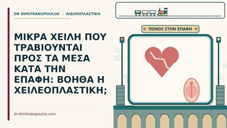 μικρά χείλη που τραβιούνται προς τα μέσα