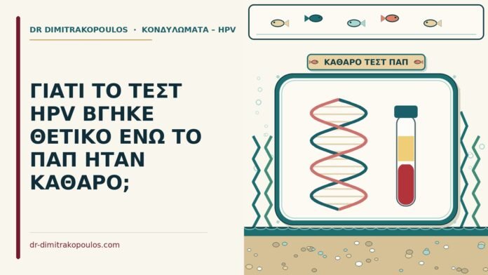 ΓΙΑΤΙ ΤΟ ΤΕΣΤ HPV ΒΓΗΚΕ ΘΕΤΙΚΟ ΕΝΩ ΤΟ ΠΑΠ ΗΤΑΝ ΚΑΘΑΡΟ; θετικό τεστ HPV με καθαρό Παπ