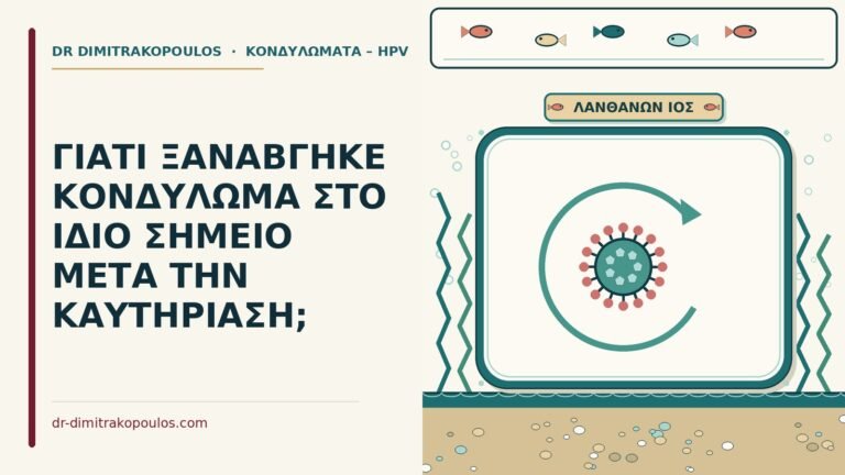 κονδύλωμα στο ίδιο σημείο μετά την καυτηρίαση
