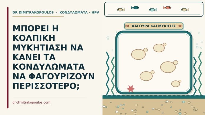 ΜΠΟΡΕΙ Η ΚΟΛΠΙΚΗ ΜΥΚΗΤΙΑΣΗ ΝΑ ΚΑΝΕΙ ΤΑ ΚΟΝΔΥΛΩΜΑΤΑ ΝΑ ΦΑΓΟΥΡΙΖΟΥΝ ΠΕΡΙΣΣΟΤΕΡΟ; κολπική μυκητίαση