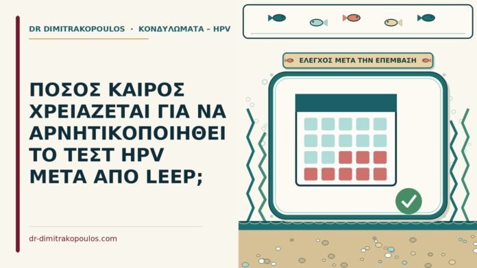 ΠΟΣΟΣ ΚΑΙΡΟΣ ΧΡΕΙΑΖΕΤΑΙ ΓΙΑ ΝΑ ΑΡΝΗΤΙΚΟΠΟΙΗΘΕΙ ΤΟ ΤΕΣΤ HPV ΜΕΤΑ ΑΠΟ LEEP; αρνητικοποίηση του τεστ HPV μετά από LEEP