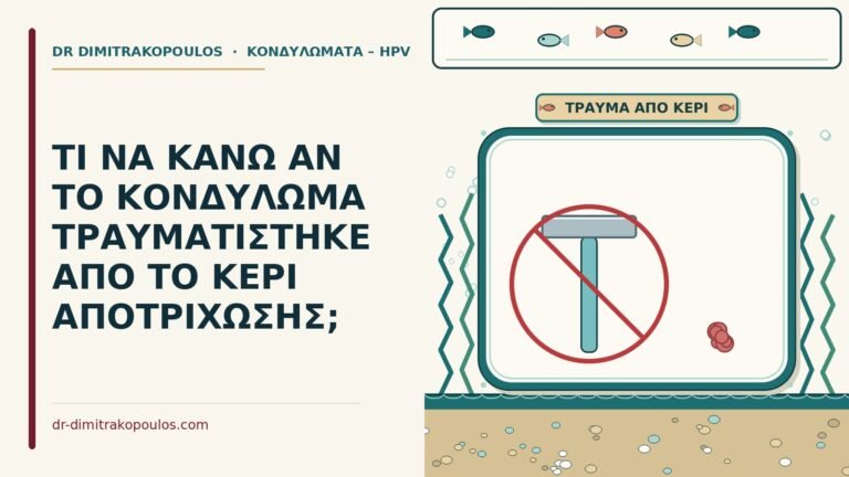 κονδύλωμα που τραυματίστηκε από το κερί