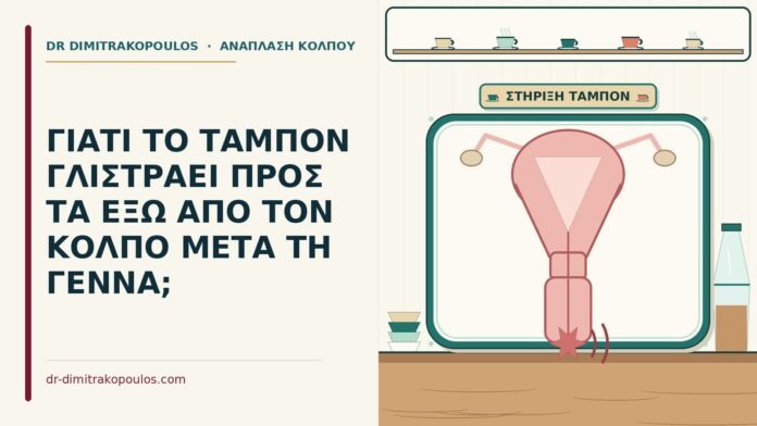 ΓΙΑΤΙ ΤΟ ΤΑΜΠΟΝ ΓΛΙΣΤΡΑΕΙ ΠΡΟΣ ΤΑ ΕΞΩ ΑΠΟ ΤΟΝ ΚΟΛΠΟ ΜΕΤΑ ΤΗ ΓΕΝΝΑ; ταμπόν που γλιστράει μετά τη γέννα
