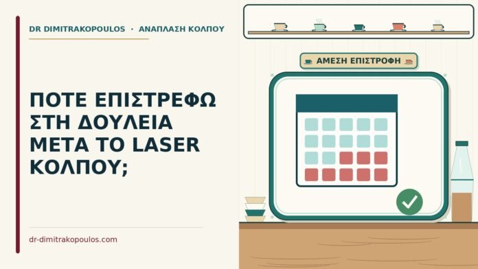 ΠΟΤΕ ΕΠΙΣΤΡΕΦΩ ΣΤΗ ΔΟΥΛΕΙΑ ΜΕΤΑ ΤΟ LASER ΚΟΛΠΟΥ; επιστροφή στη δουλειά μετά το laser κόλπου