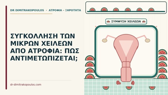 ΣΥΓΚΟΛΛΗΣΗ ΤΩΝ ΜΙΚΡΩΝ ΧΕΙΛΕΩΝ ΑΠΟ ΑΤΡΟΦΙΑ: ΠΩΣ ΑΝΤΙΜΕΤΩΠΙΖΕΤΑΙ; συγκόλληση των μικρών χειλέων