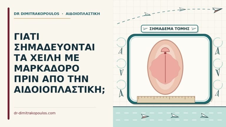 σημάδεμα με μαρκαδόρο πριν την αιδοιοπλαστική