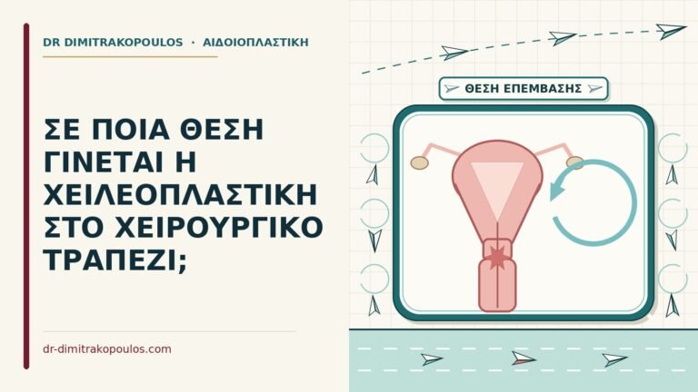 θέση στο χειρουργικό τραπέζι για χειλεοπλαστική