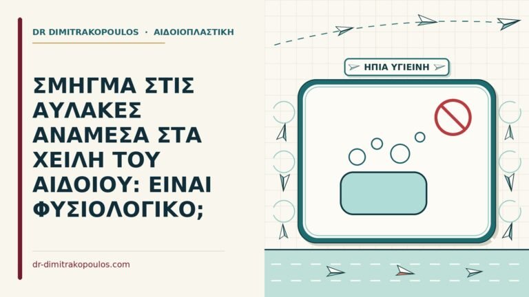 σμήγμα στις αύλακες ανάμεσα στα χείλη