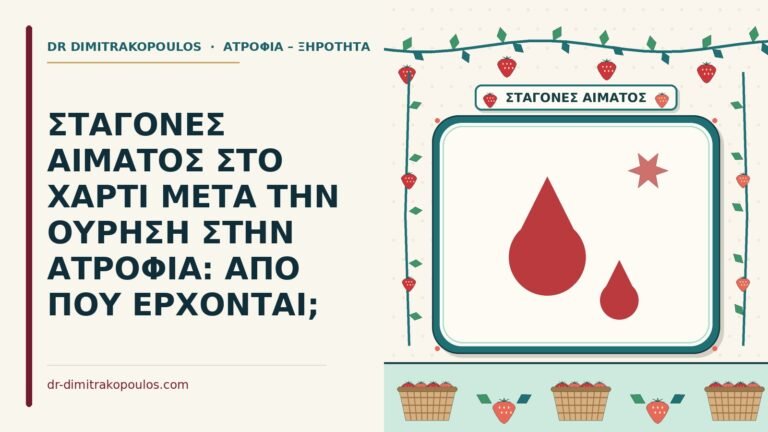 σταγόνες αίματος στο χαρτί μετά την ούρηση