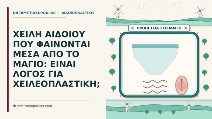 χείλη αιδοίου που φαίνονται από το μαγιό