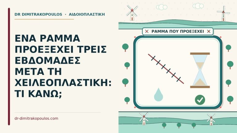 ράμμα που προεξέχει μετά τη χειλεοπλαστική