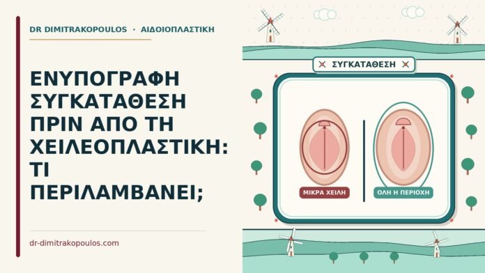 ΕΝΥΠΟΓΡΑΦΗ ΣΥΓΚΑΤΑΘΕΣΗ ΠΡΙΝ ΑΠΟ ΤΗ ΧΕΙΛΕΟΠΛΑΣΤΙΚΗ: ΤΙ ΠΕΡΙΛΑΜΒΑΝΕΙ; συγκατάθεση πριν από τη χειλεοπλαστική