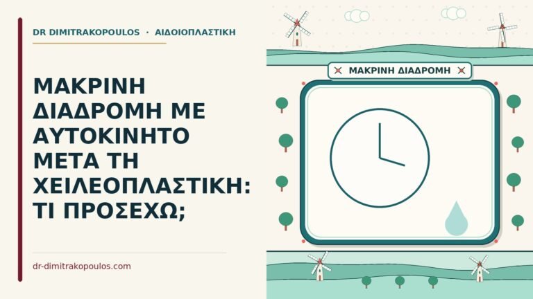 διαδρομή με αυτοκίνητο μετά τη χειλεοπλαστική