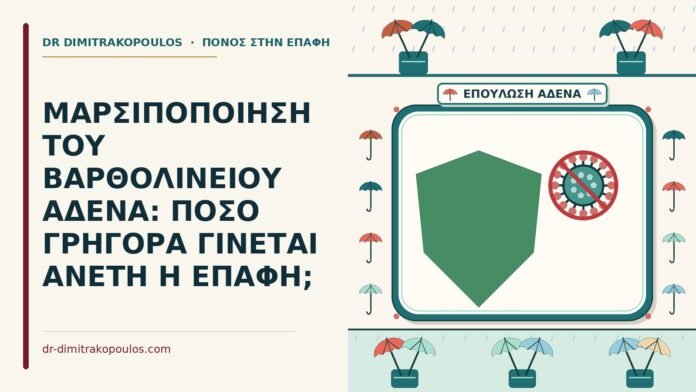ΜΑΡΣΙΠΟΠΟΙΗΣΗ ΤΟΥ ΒΑΡΘΟΛΙΝΕΙΟΥ ΑΔΕΝΑ: ΠΟΣΟ ΓΡΗΓΟΡΑ ΓΙΝΕΤΑΙ ΑΝΕΤΗ Η ΕΠΑΦΗ; μαρσιποποίηση του βαρθολίνειου αδένα