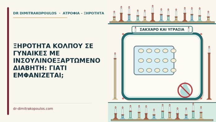 ΞΗΡΟΤΗΤΑ ΚΟΛΠΟΥ ΣΕ ΓΥΝΑΙΚΕΣ ΜΕ ΙΝΣΟΥΛΙΝΟΕΞΑΡΤΩΜΕΝΟ ΔΙΑΒΗΤΗ: ΓΙΑΤΙ ΕΜΦΑΝΙΖΕΤΑΙ; ξηρότητα κόλπου με διαβήτη