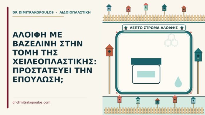 ΑΛΟΙΦΗ ΜΕ ΒΑΖΕΛΙΝΗ ΣΤΗΝ ΤΟΜΗ ΤΗΣ ΧΕΙΛΕΟΠΛΑΣΤΙΚΗΣ: ΠΡΟΣΤΑΤΕΥΕΙ ΤΗΝ ΕΠΟΥΛΩΣΗ; αλοιφή με βαζελίνη