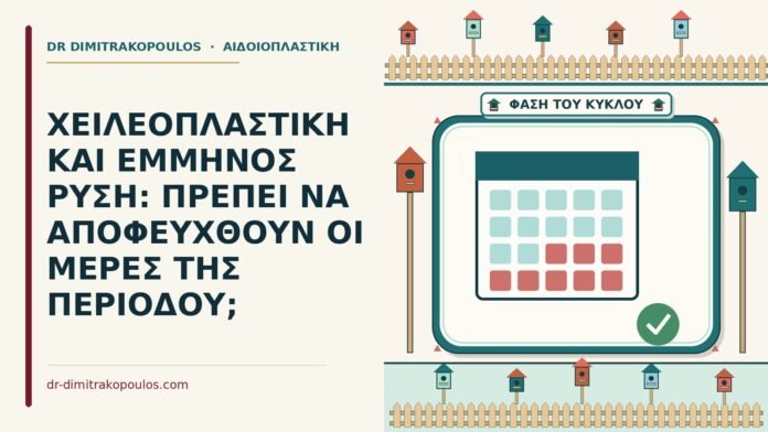 ΧΕΙΛΕΟΠΛΑΣΤΙΚΗ ΚΑΙ ΕΜΜΗΝΟΣ ΡΥΣΗ: ΠΡΕΠΕΙ ΝΑ ΑΠΟΦΕΥΧΘΟΥΝ ΟΙ ΜΕΡΕΣ ΤΗΣ ΠΕΡΙΟΔΟΥ; έμμηνος ρύση