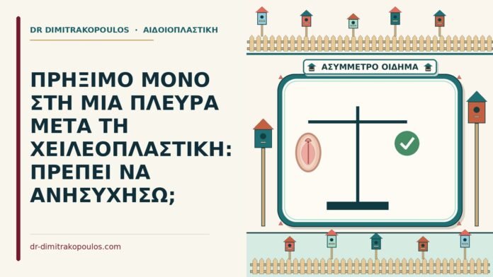 ΠΡΗΞΙΜΟ ΜΟΝΟ ΣΤΗ ΜΙΑ ΠΛΕΥΡΑ ΜΕΤΑ ΤΗ ΧΕΙΛΕΟΠΛΑΣΤΙΚΗ: ΠΡΕΠΕΙ ΝΑ ΑΝΗΣΥΧΗΣΩ; πρήξιμο μόνο στη μία πλευρά