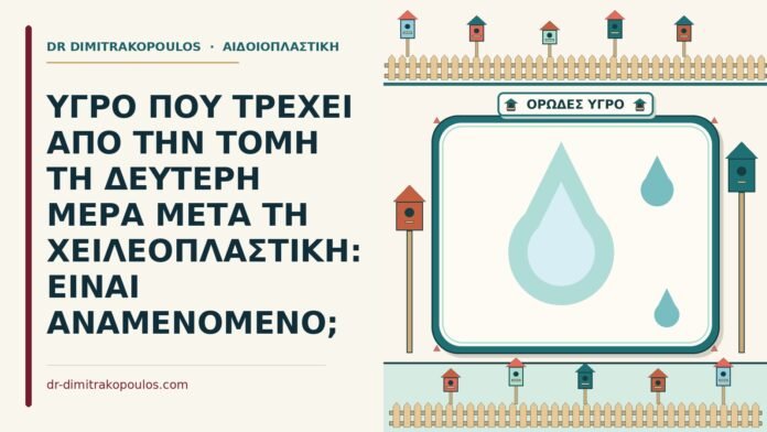 ΥΓΡΟ ΠΟΥ ΤΡΕΧΕΙ ΑΠΟ ΤΗΝ ΤΟΜΗ ΤΗ ΔΕΥΤΕΡΗ ΜΕΡΑ ΜΕΤΑ ΤΗ ΧΕΙΛΕΟΠΛΑΣΤΙΚΗ: ΕΙΝΑΙ ΑΝΑΜΕΝΟΜΕΝΟ; υγρό που τρέχει από την τομή