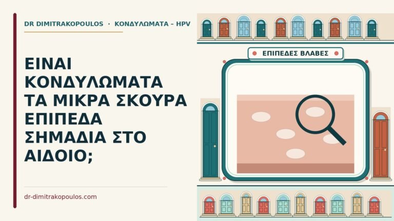 σκούρα επίπεδα σημάδια στο αιδοίο