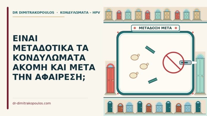 ΕΙΝΑΙ ΜΕΤΑΔΟΤΙΚΑ ΤΑ ΚΟΝΔΥΛΩΜΑΤΑ ΑΚΟΜΗ ΚΑΙ ΜΕΤΑ ΤΗΝ ΑΦΑΙΡΕΣΗ; μεταδοτικά μετά την αφαίρεση