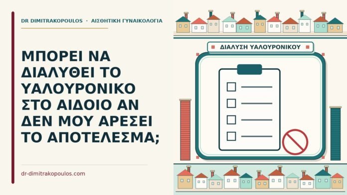 ΜΠΟΡΕΙ ΝΑ ΔΙΑΛΥΘΕΙ ΤΟ ΥΑΛΟΥΡΟΝΙΚΟ ΣΤΟ ΑΙΔΟΙΟ ΑΝ ΔΕΝ ΜΟΥ ΑΡΕΣΕΙ ΤΟ ΑΠΟΤΕΛΕΣΜΑ; διάλυση του υαλουρονικού