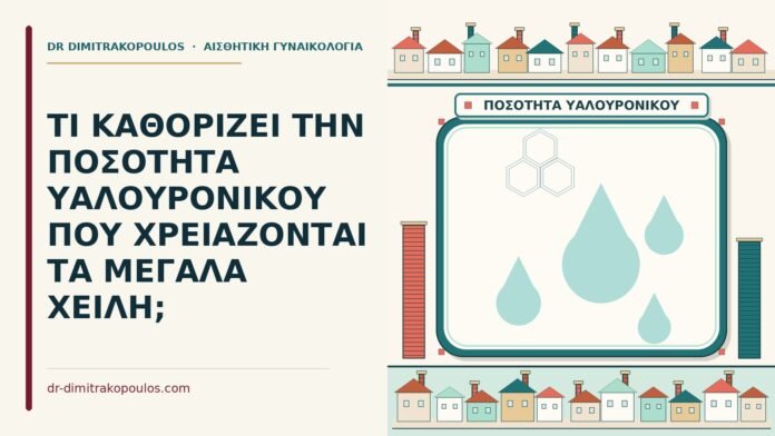 ΤΙ ΚΑΘΟΡΙΖΕΙ ΤΗΝ ΠΟΣΟΤΗΤΑ ΥΑΛΟΥΡΟΝΙΚΟΥ ΠΟΥ ΧΡΕΙΑΖΟΝΤΑΙ ΤΑ ΜΕΓΑΛΑ ΧΕΙΛΗ; ποσότητα υαλουρονικού
