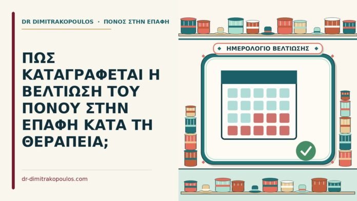 ΠΩΣ ΚΑΤΑΓΡΑΦΕΤΑΙ Η ΒΕΛΤΙΩΣΗ ΤΟΥ ΠΟΝΟΥ ΣΤΗΝ ΕΠΑΦΗ ΚΑΤΑ ΤΗ ΘΕΡΑΠΕΙΑ; βελτίωση του πόνου
