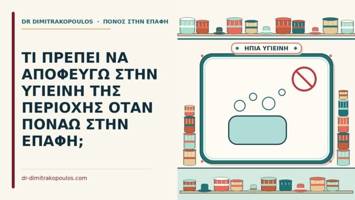 ΤΙ ΠΡΕΠΕΙ ΝΑ ΑΠΟΦΕΥΓΩ ΣΤΗΝ ΥΓΙΕΙΝΗ ΤΗΣ ΠΕΡΙΟΧΗΣ ΟΤΑΝ ΠΟΝΑΩ ΣΤΗΝ ΕΠΑΦΗ; υγιεινή της περιοχής